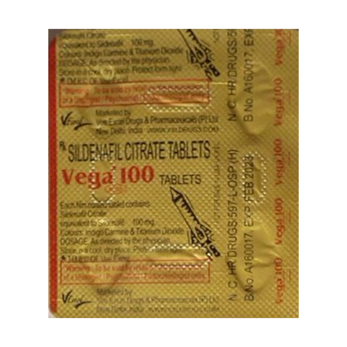 Vega 100mg Tablets