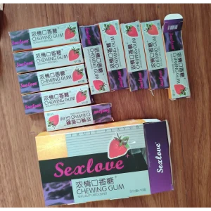 Sex Love Strawberry Chewing Gum for Women – Flavored Chewing Gum (10 box of 50 Pieces)